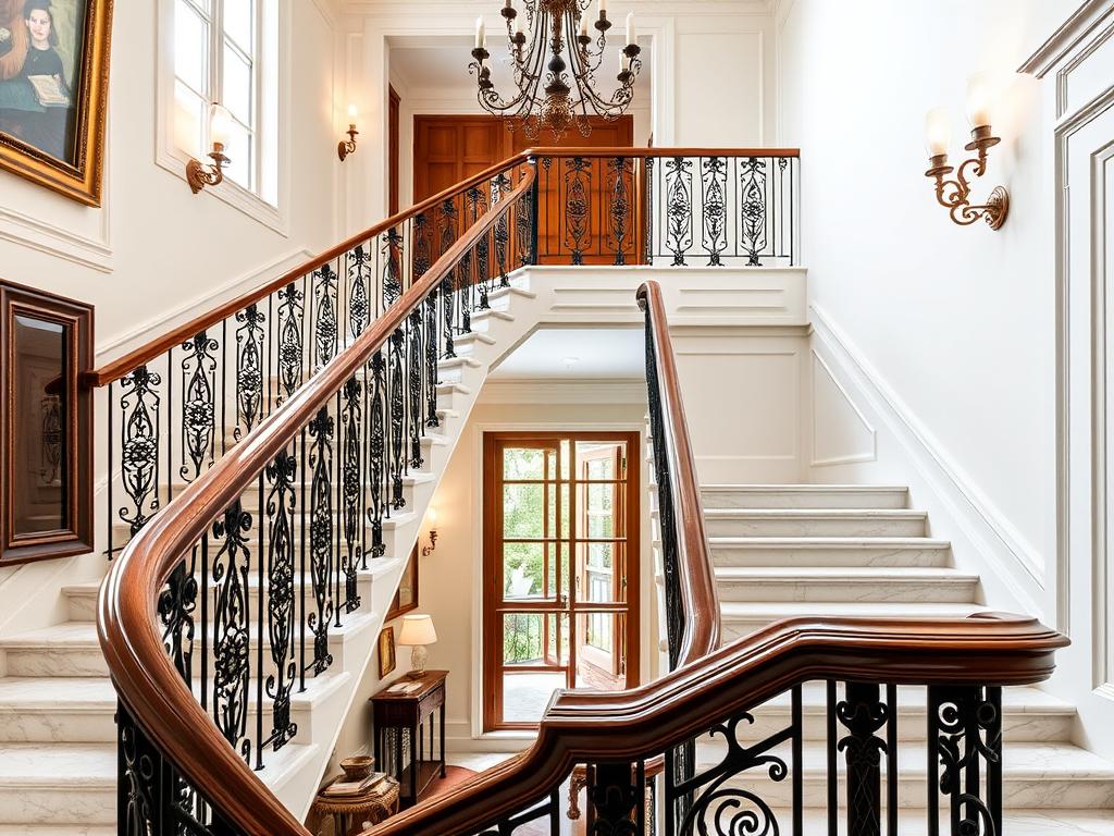Cầu thang nhà phố 230m2 phong cách Neo Classic