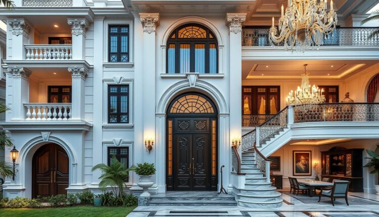 Chi tiết dự án nhà phố biệt thự quận 10 325m2 phong cách cổ điển hiện đại