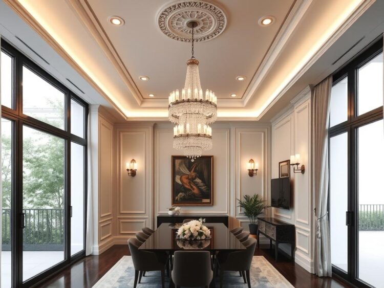 Hệ thống ánh sáng trong nhà phố tân cổ điển