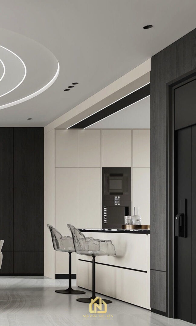 Khu vực bếp và đảo bếp căn hộ Masteri Centeri Point Thủ Đức