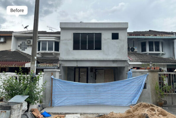 Mặt tiền trước và sau cải tạo nhà phố Phường Thạnh Mỹ Tây
