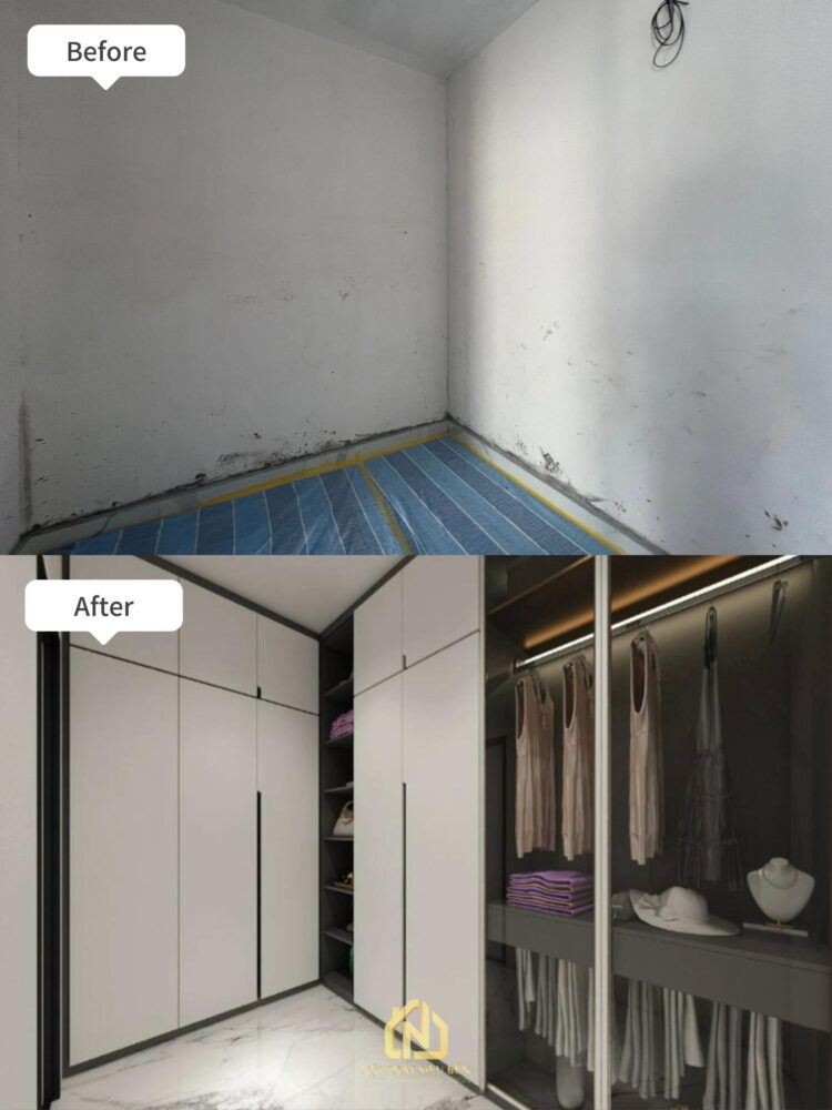 Khu thay đồ và hệ tủ quần áo sau cải tạo Cải tạo sửa chữa biệt thự tại Phường Tân Bình (Q. Tân Bình cũ)