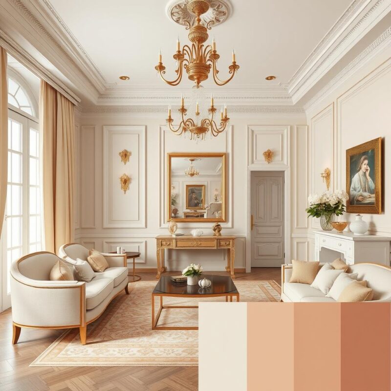 Màu sắc hài hòa trong thiết kế tân cổ điển