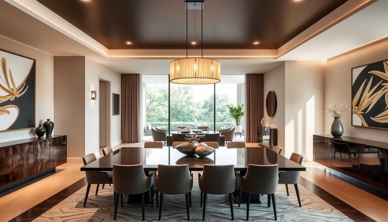Phòng ăn nhà phố 300m2 phong cách hiện đại luxury