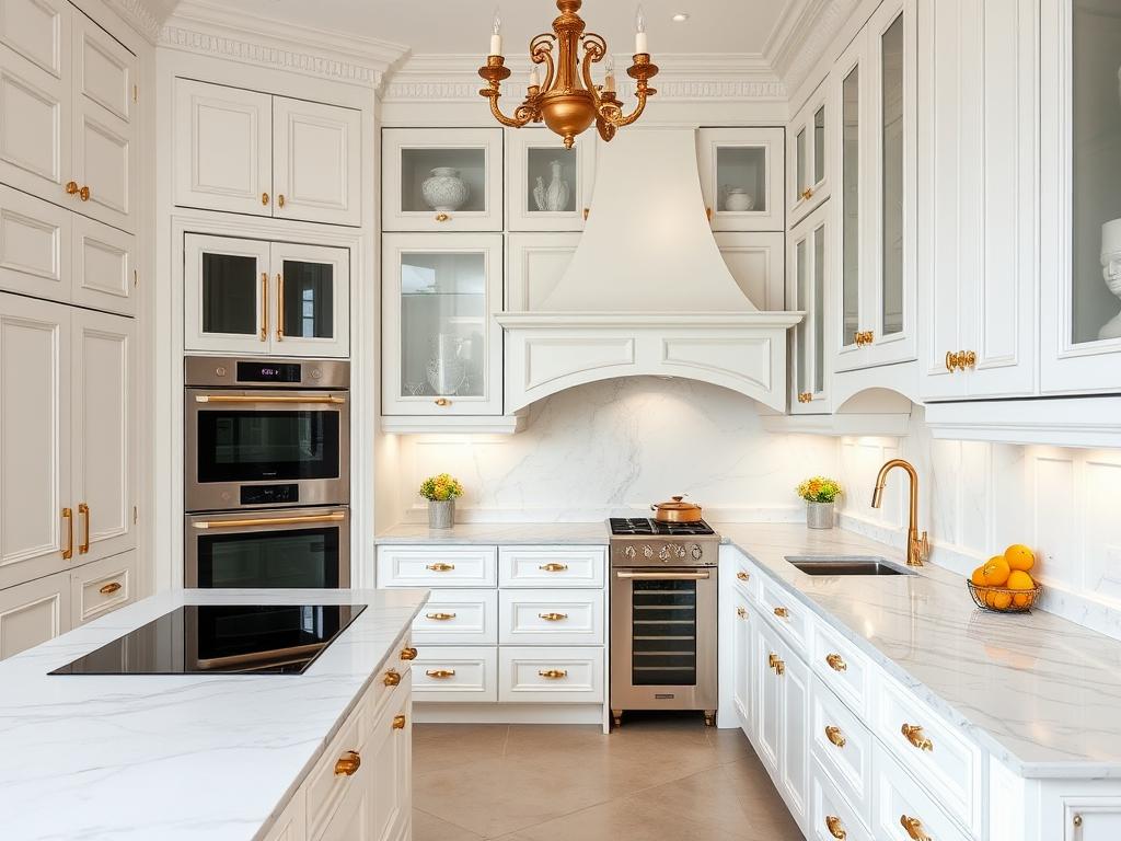 Phòng bếp nhà phố 230m2 phong cách Neo Classic