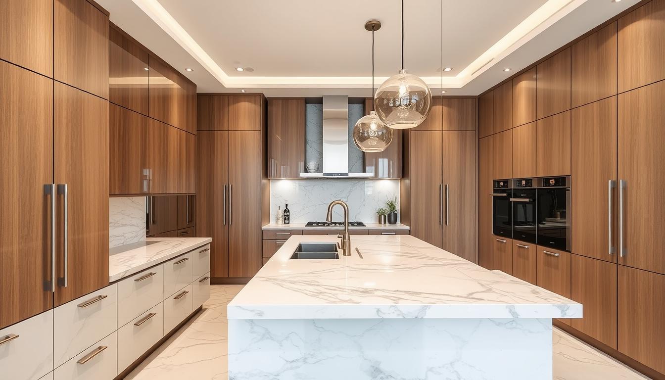 Phòng bếp nhà phố 300m2 phong cách hiện đại luxury