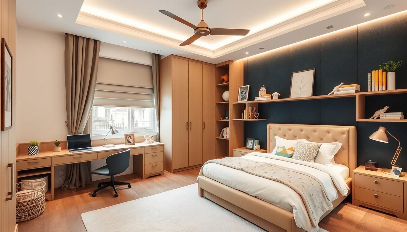 Phòng ngủ con nhà phố 300m2 phong cách hiện đại luxury