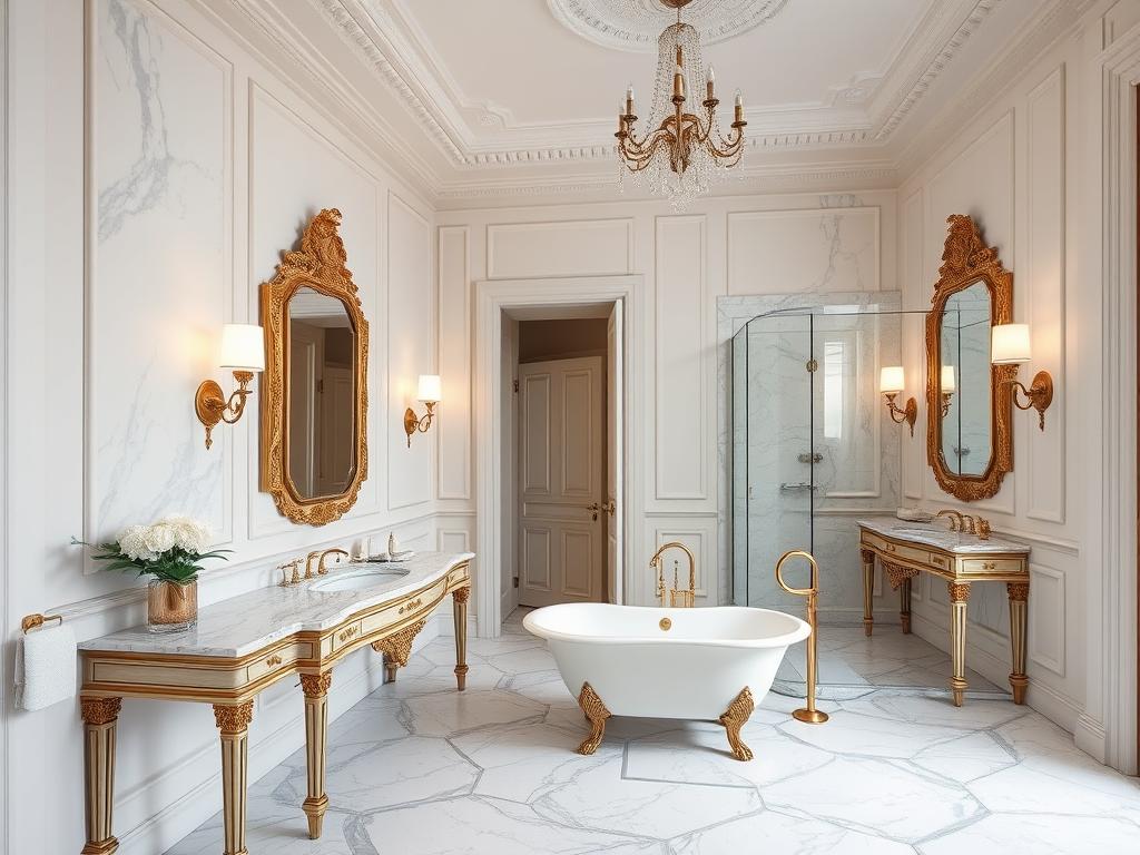 Phòng tắm nhà phố 230m2 phong cách Neo Classic