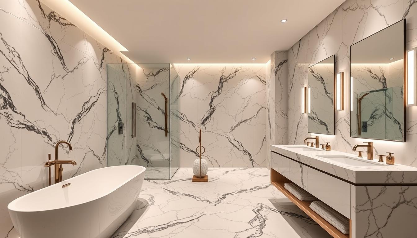 Phòng tắm nhà phố 300m2 phong cách hiện đại luxury