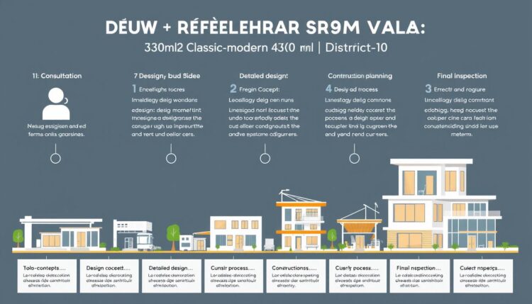 Quy trình thiết kế và thi công nhà phố biệt thự quận 10 330m2 theo phong cách cổ điển hiện đại
