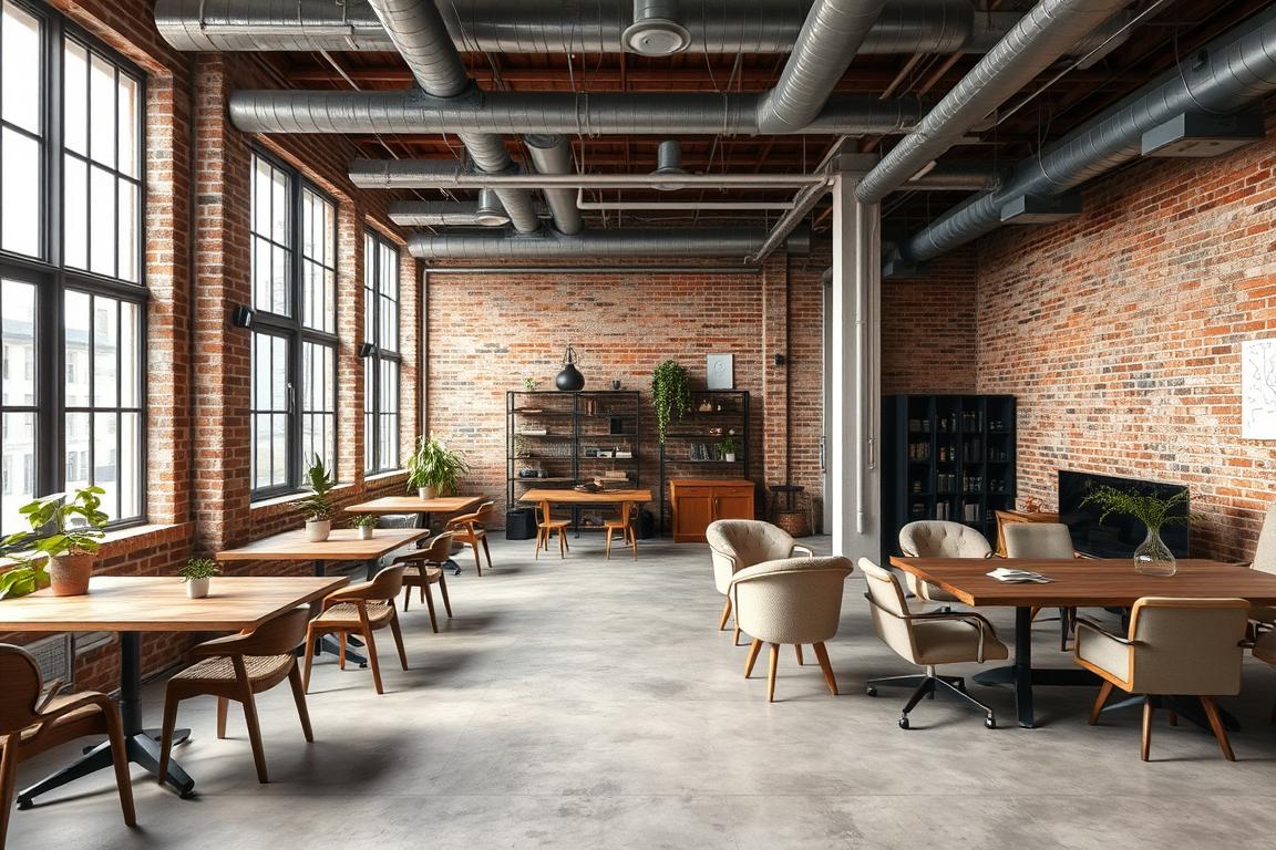 Thi công nội thất văn phòng phong cách công nghiệp