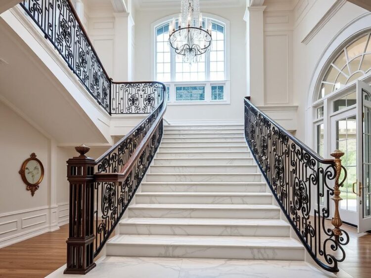 Thiết kế cầu thang cổ điển hiện đại cho nhà phố biệt thự quận 10 330m2