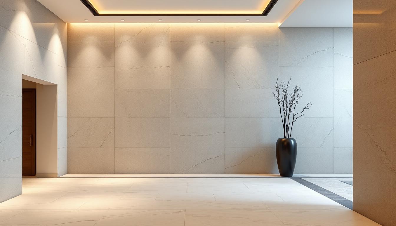 Thiết kế nội thất nhà phố với đá tự nhiên và đá nhân tạo