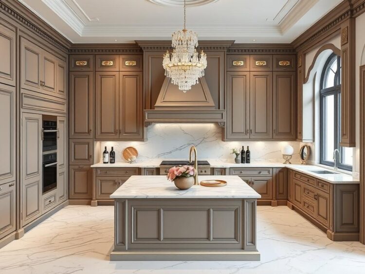 Thiết kế phòng bếp tân cổ điển nhà phố Thủ Đức