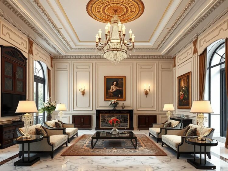 Thiết kế phòng khách tân cổ điển nhà phố Thủ Đức