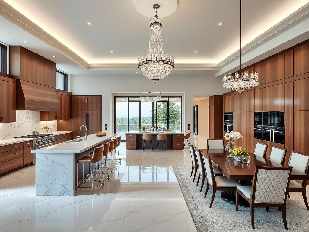 Thiết kế phòng khách và bếp biệt thự luxury hiện đại tại Quận 7