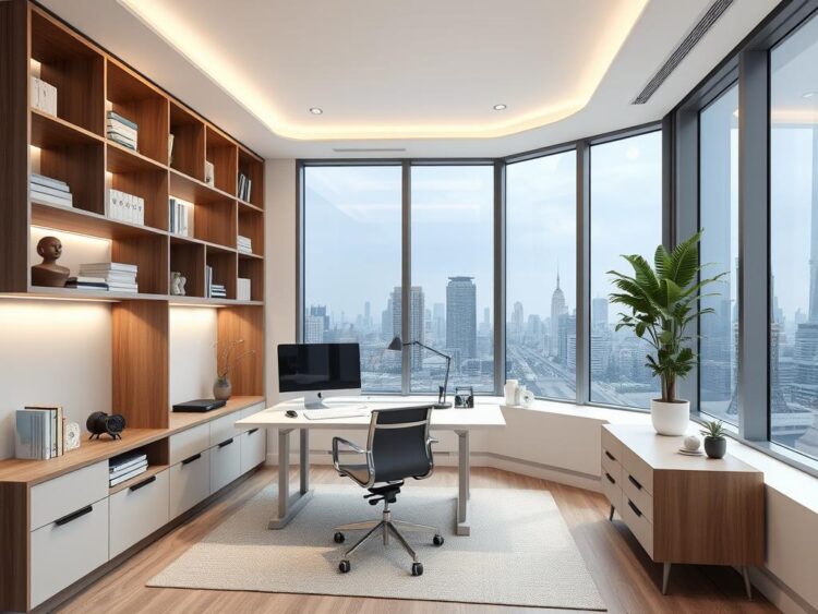 Thiết kế phòng làm việc cho nhà phố quận 4 260m2