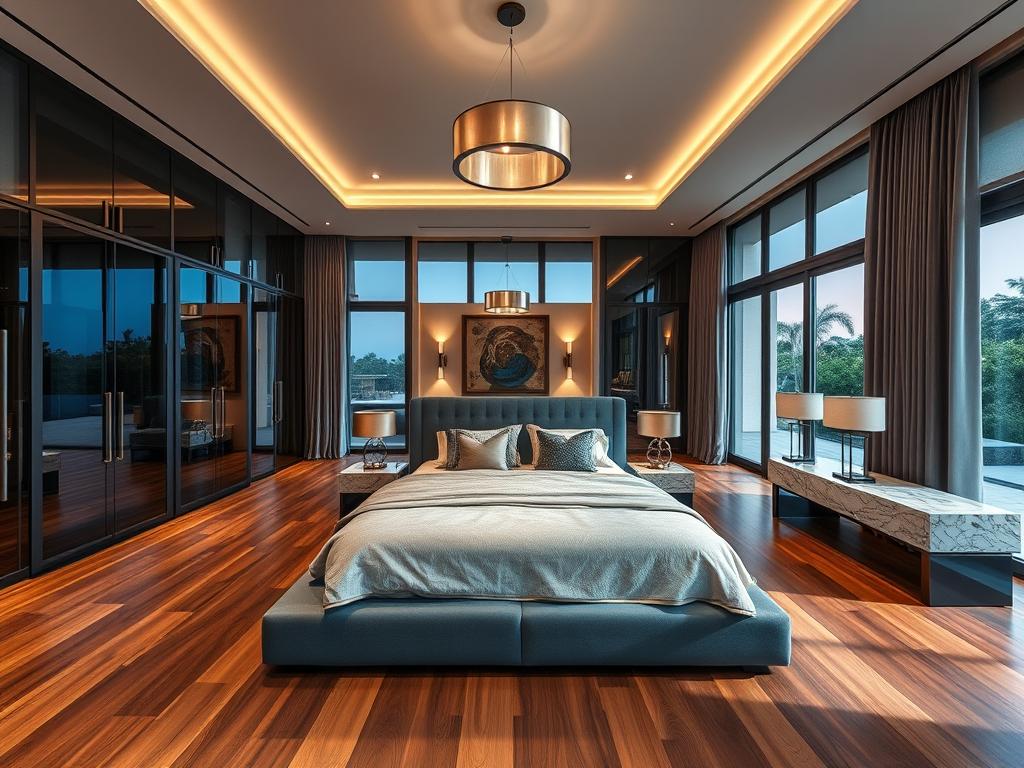 Thiết kế phòng ngủ master biệt thự luxury hiện đại tại Quận 7