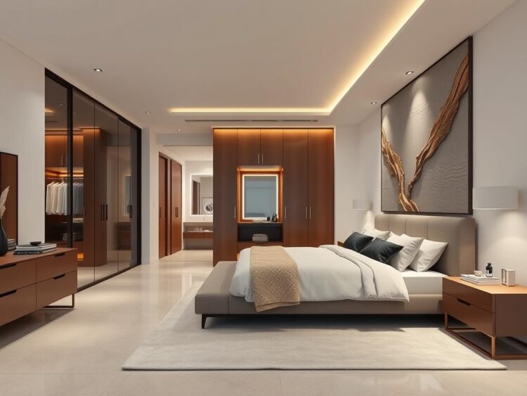 Thiết kế phòng ngủ master cho nhà phố quận 4 260m2
