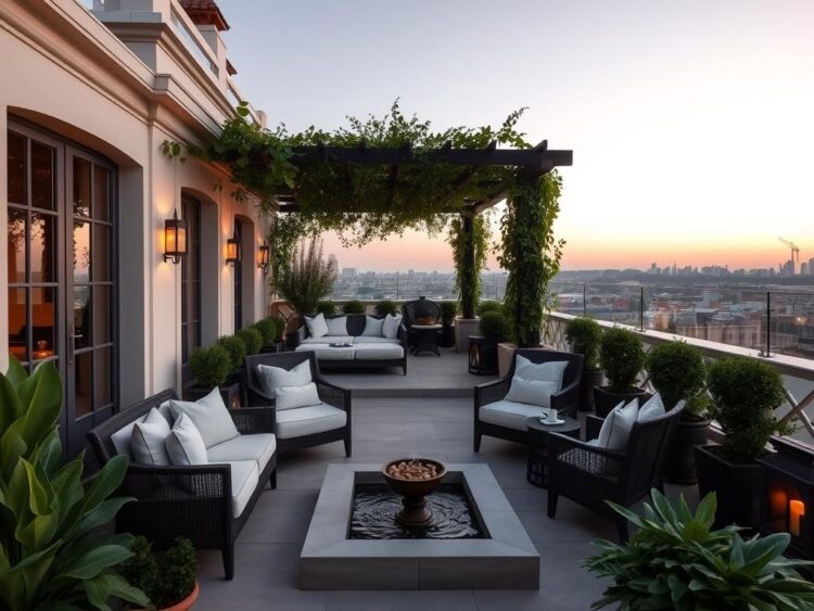 Thiết kế sân vườn trên cao cho nhà phố biệt thự quận 10 330m2