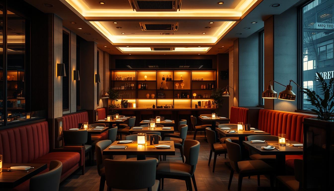 chiếu sáng trong nhà hàng