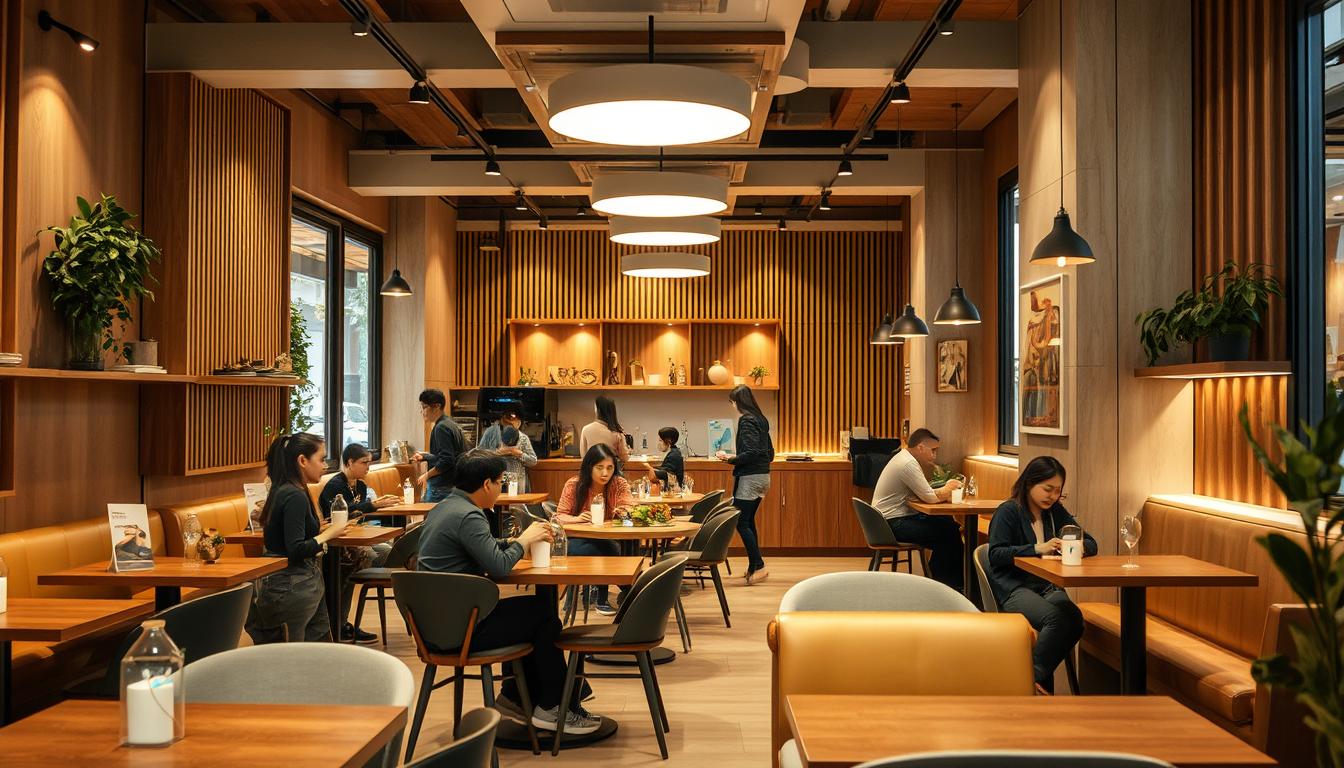 kết nối nội thất và trải nghiệm khách hàng quán coffee