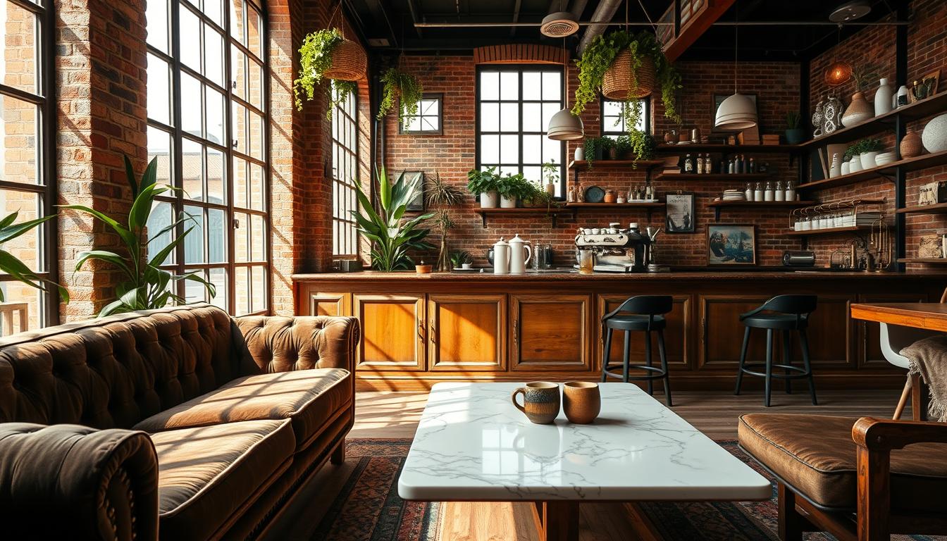 phong cách vintage trong thiết kế quán cafe