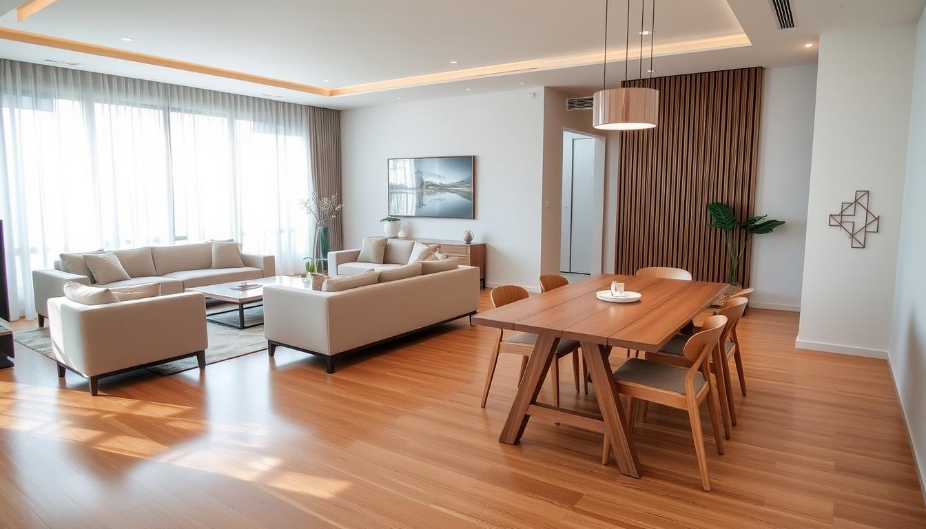 phòng khách và phòng ăn NHẬT LỆ VILLA