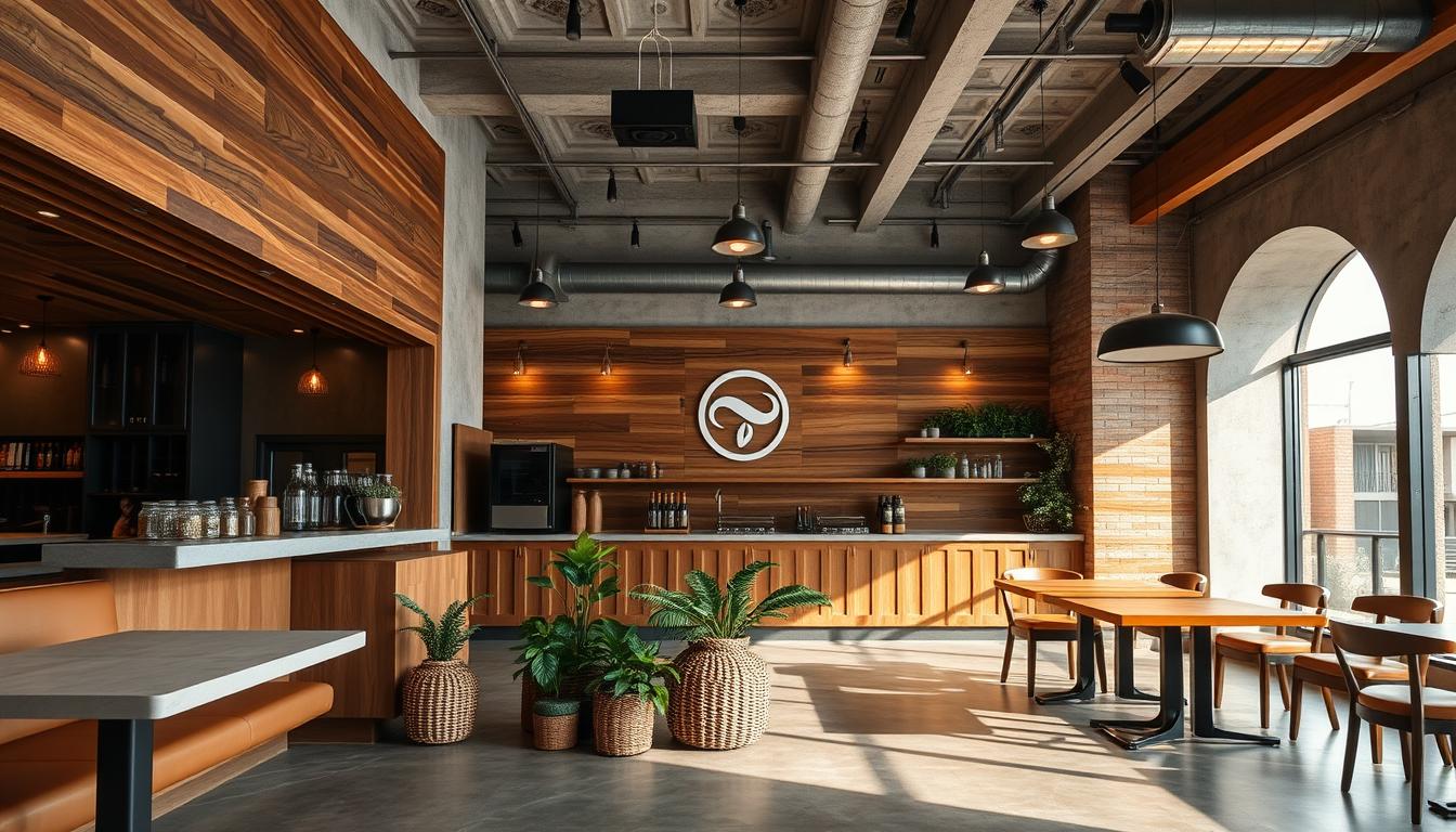 vật liệu thiết kế nội thất quán coffee