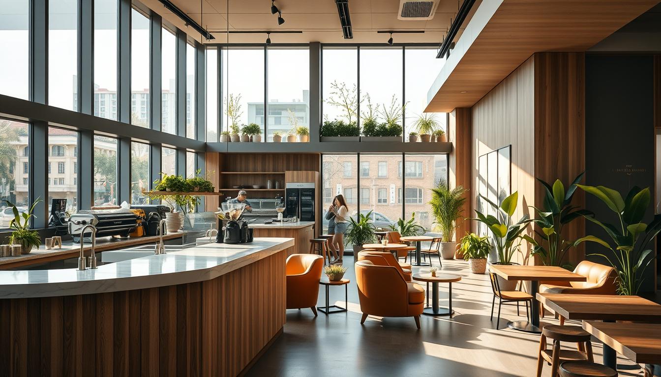 xu hướng thiết kế nội thất quán cà phê hiện đại